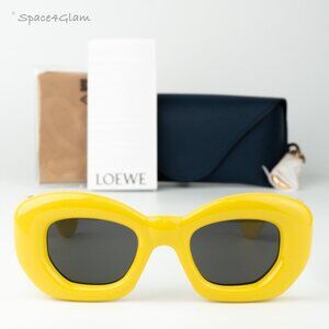 Loewe Men Sunglasses Yellow Grey Cat Eye LW40117I INFLATED 39A NEW AUTHENTIC